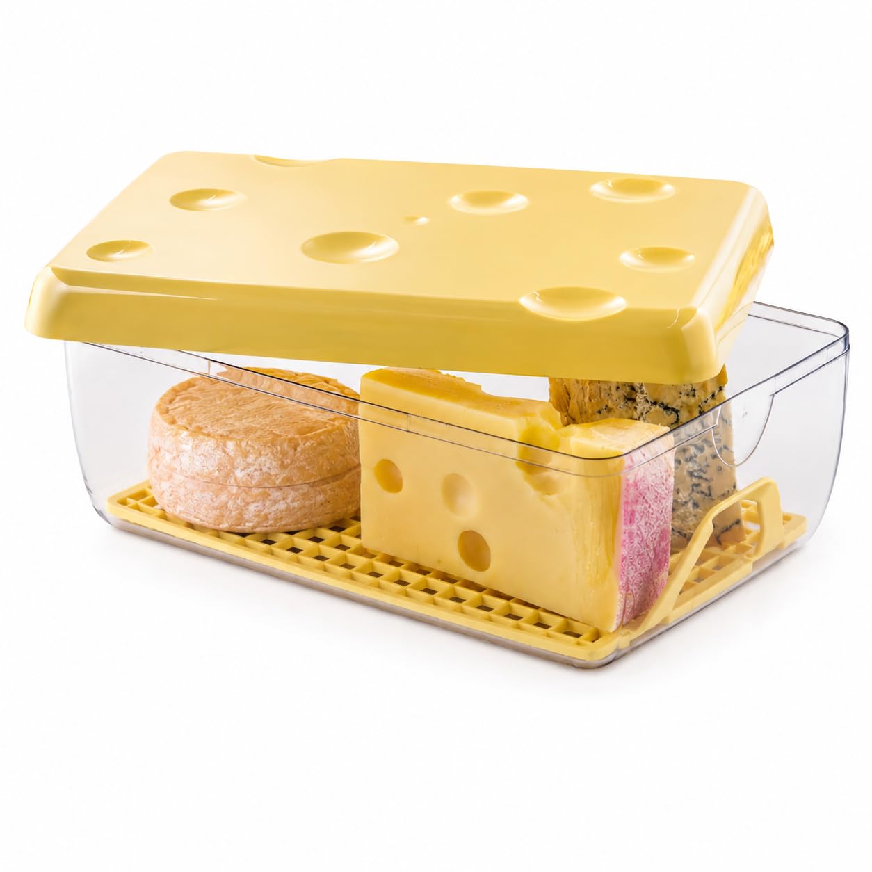 Snips Käsedose Kühlschrank 3 L, großer Käsebehälter mit Deckel und Frischegitter, Vorratsdose für Käse Aufbewahrung, transparente Käsebox, 26 x 17 x 10,5 cm, Made in Italy Baumarkt
