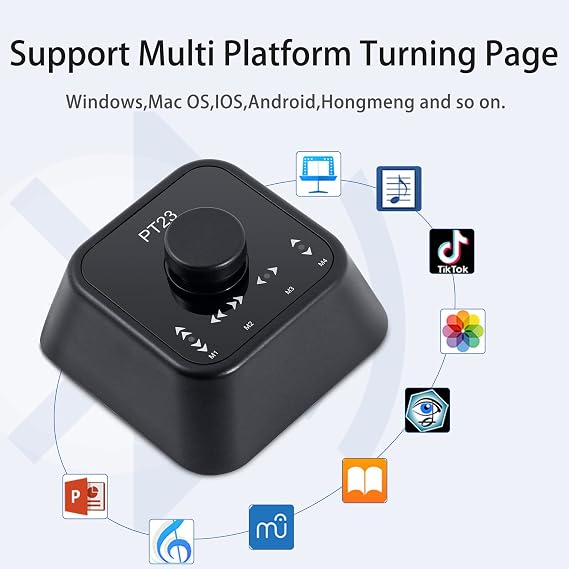 Bluetooth Page Turner Rechargable Mini Size Multi Media Control Foot Switch