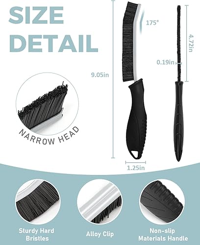 Miniatura 5 de SXhyf Cepillo de limpieza  Cepillo de limpieza de hendiduras de cerdas duras, cepillo multifuncional para limpieza de huecos, herramientas de