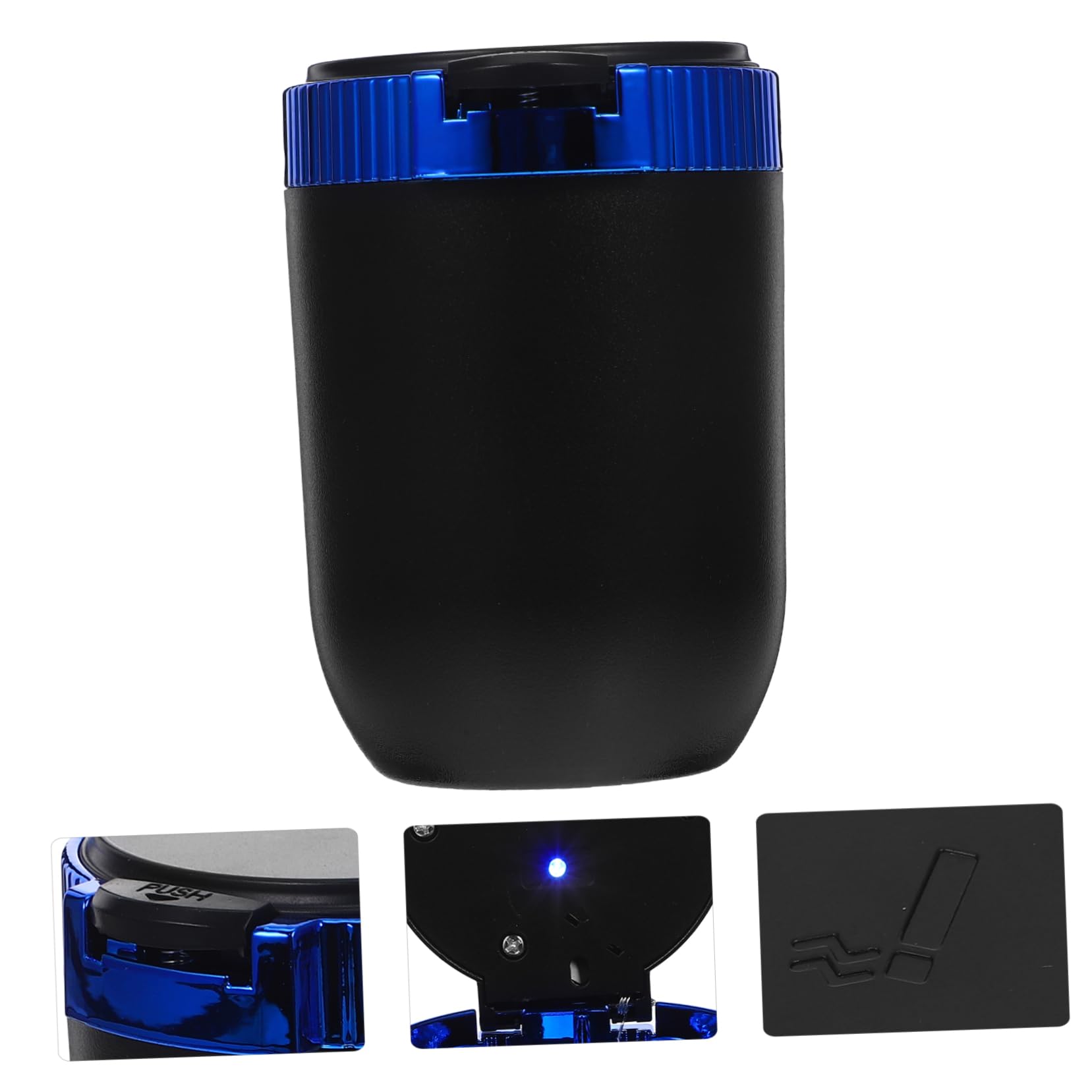 SOLUSTRE 3pièces Cendrier De Voiture Avec Couvercle Et Lumière Intégrée Cendrier Multifonctionnel Et Inoxydable Pour Intérieur De Véhicule Pour Hommes Compact Et Facile à Transporter