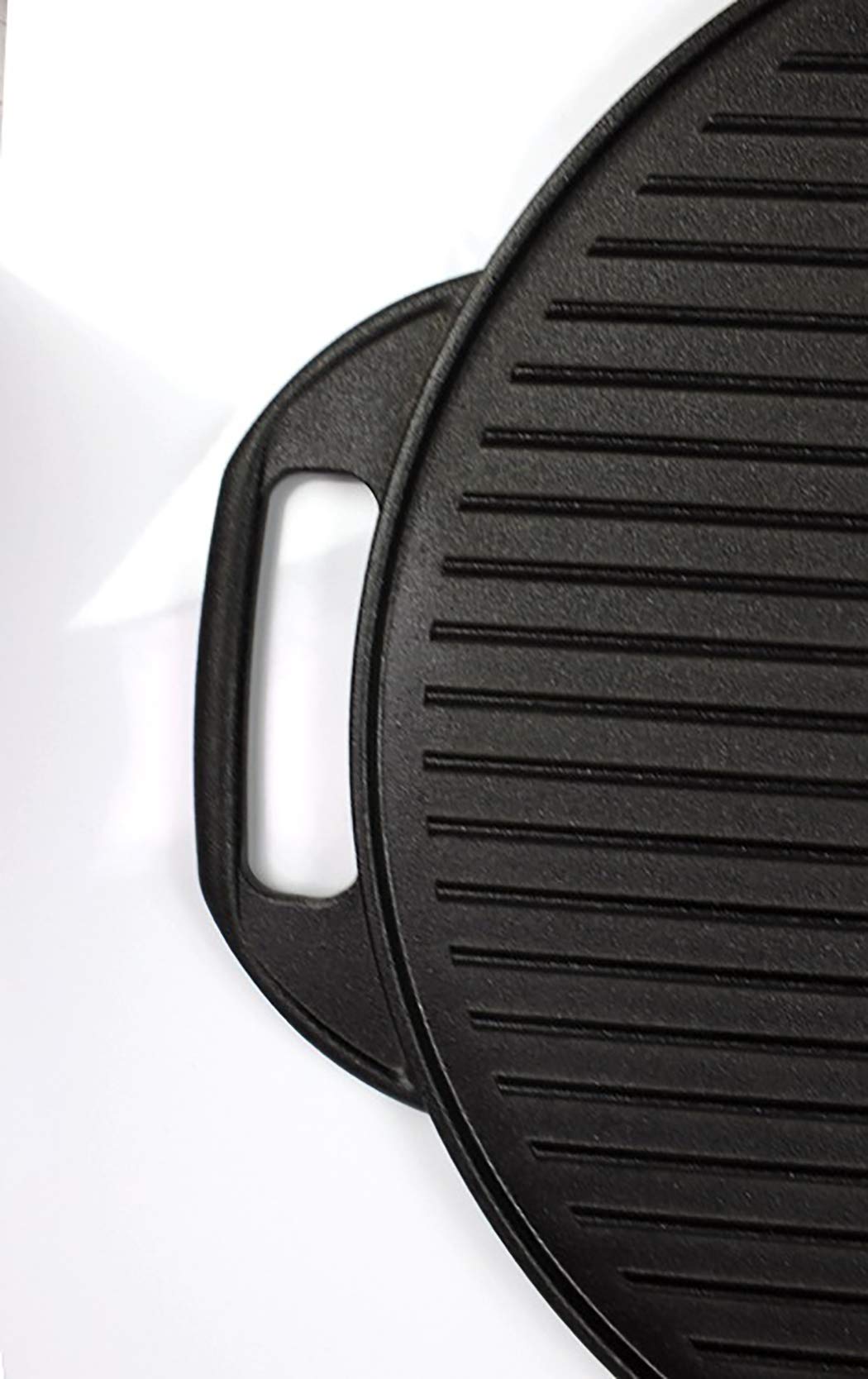 Rejilla de hierro fundido de doble cara para hornear parrilla de hierro fundido y parrilla Combo. Rejilla reversible de 41 cm con asas de fácil agarre