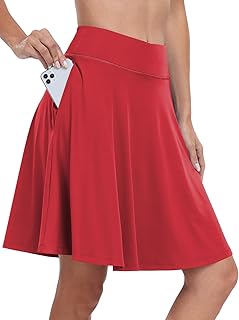 ANRABESS Knee Length Skorts Skirts for Women 2024 Summer High Waisted Golf Tennis Skirt Casual Travel Built-in Shorts Clothes