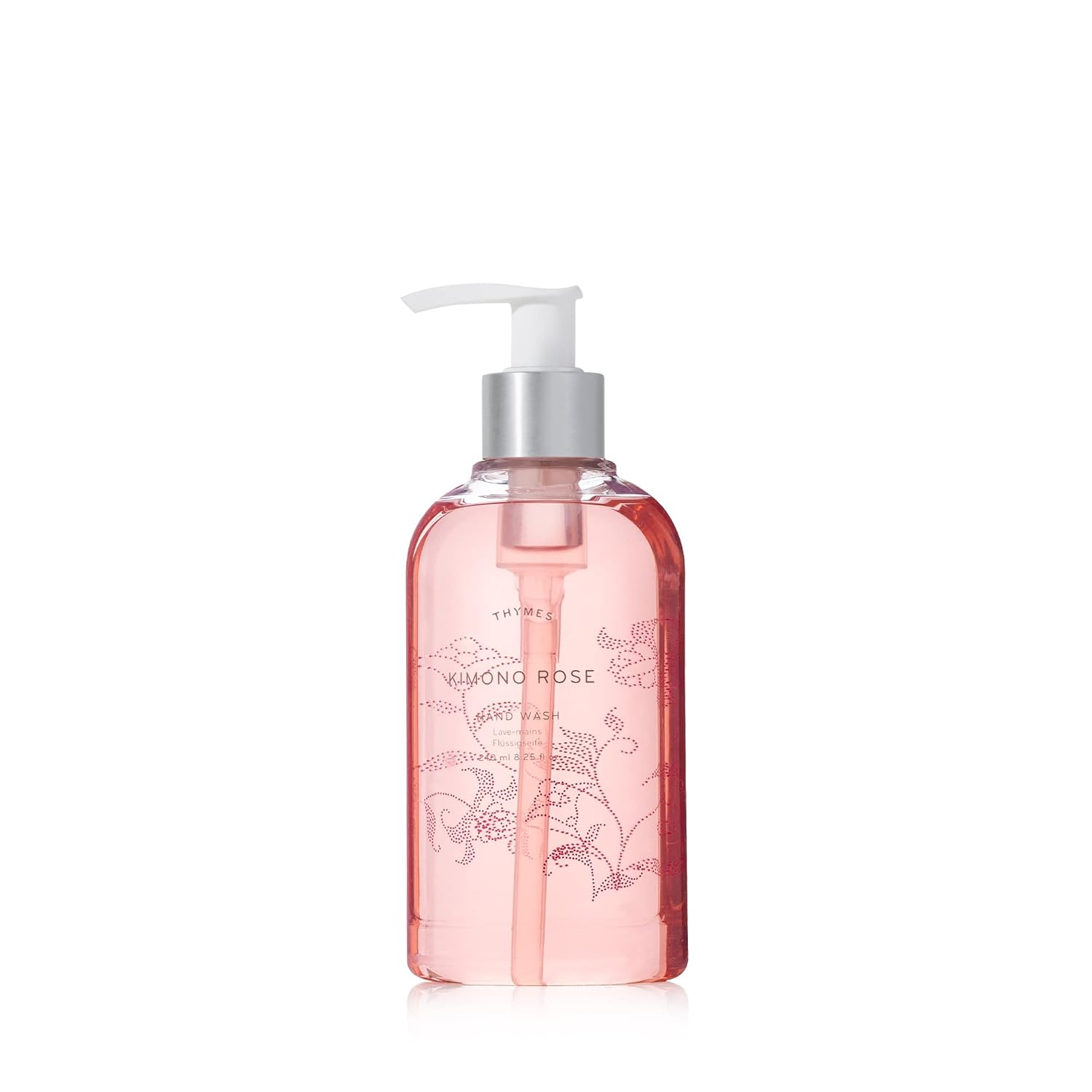 Thymes Moisturizing Hand Wash Soap with Pump - Luxury Hand Soap Gently Cleanses & Moisturizes - Skin Care with Glycerin & Noni fruit - Classic, Floral Fragrance (Kimono Rose, 8.25 oz)