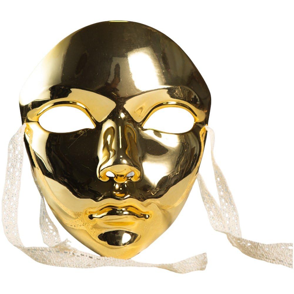 Luxylei Masquerade Full Mask Silver Gold Metallic Cosplay Mask Full Face Mask Party Mask for Masquerade Ball Mardi Gras Carnival Halloween Party