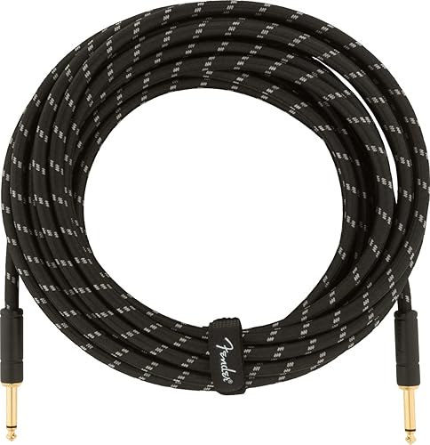 Miniatura 60 de Fender Cable de instrumento original de 18.6 pies, recto, negro, 1 paquete