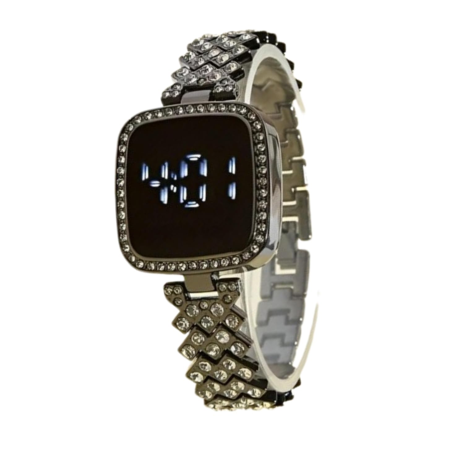 SWADESI STUFF Metal Rose Gold Led Digital Watch With Rhinestone Bracelet For Stylish Girls & Womens (Square Black), Band Color:Rose Gold (B0DG8DHJNT) Amazon Price History, Amazon Price Tracker