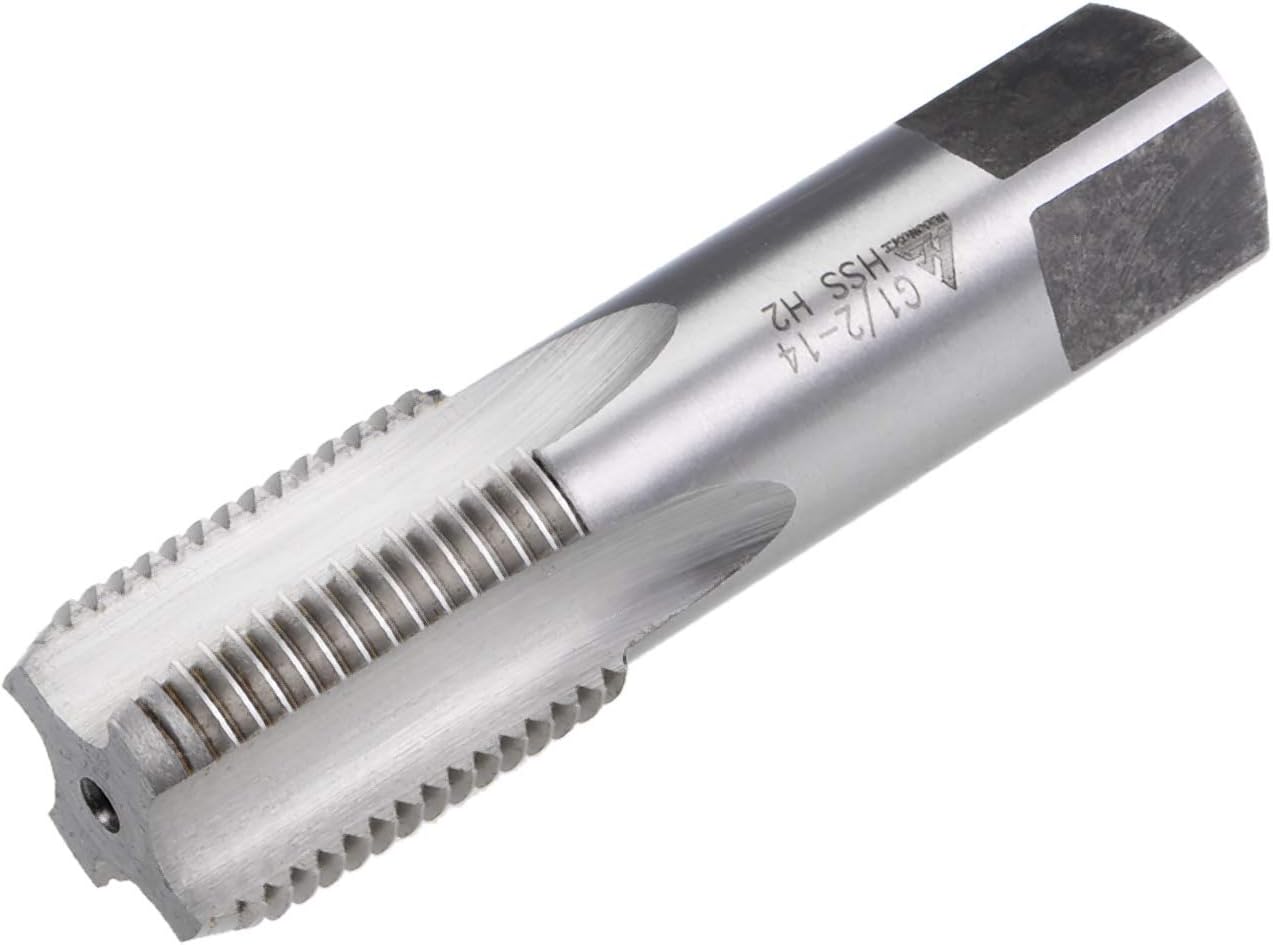uxcell G3/8-19 Pipe Thread Tap, Machine Threading Tap Right Hand, HSS Uncoated Straight Flute, H2 Tolerance