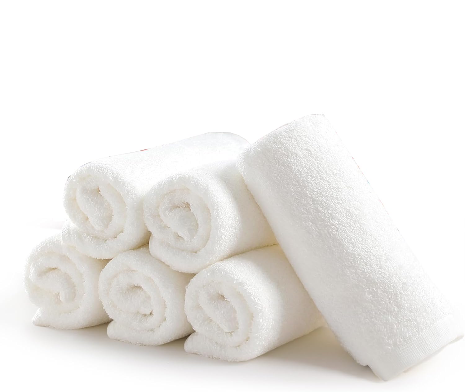 IVAZA Cotton Face Towel Super Soft Hand Towels, Gym & Workout Towels 500 GSM (Size - 30 x30 CM) White Pack of 2-image-19
