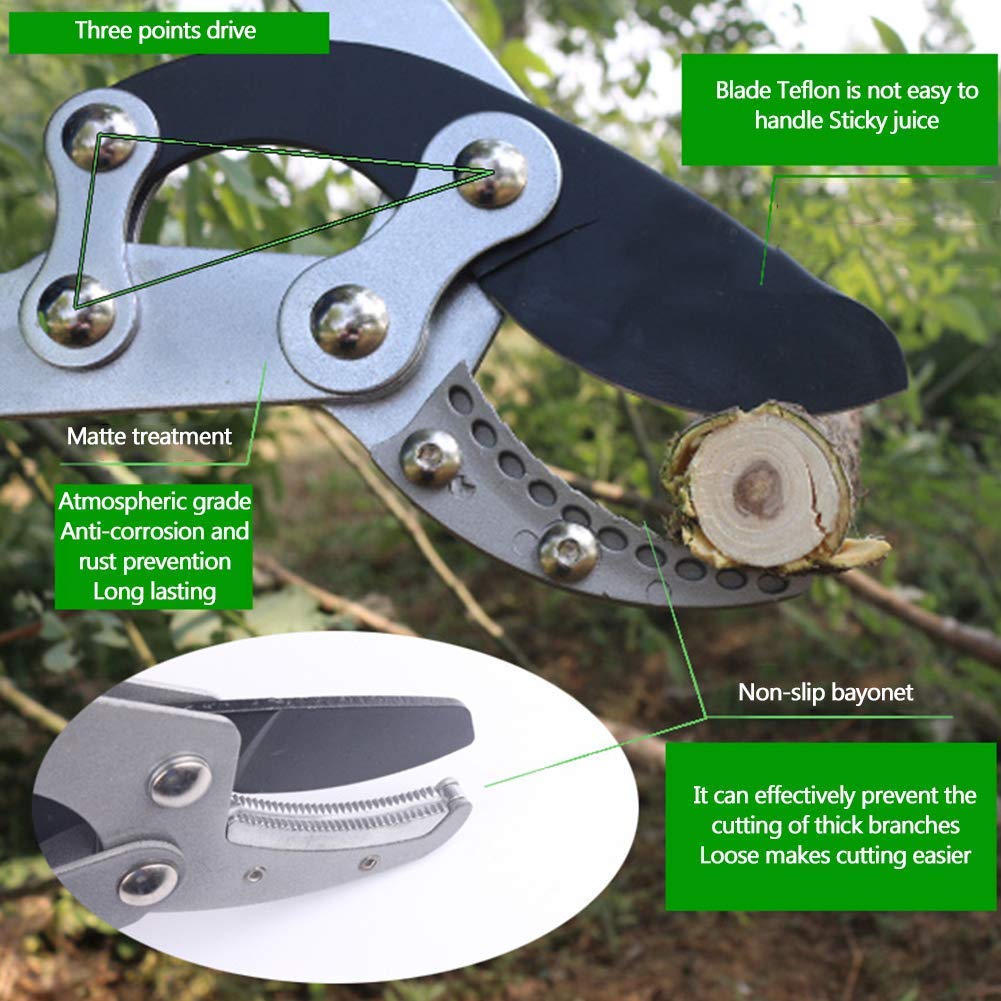 Tijeras de podar de Yunque, para Cortar Ramas Gruesas de árboles frutales de jardín, Machete Grande, Ahorra Mano de Obra.