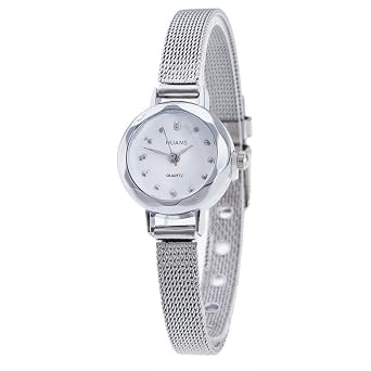 ITHANO Fashion Bracelet Silver Small Round Dial Women Ladies Analog Quartz Wrist Watch -ITSMSILMH01
