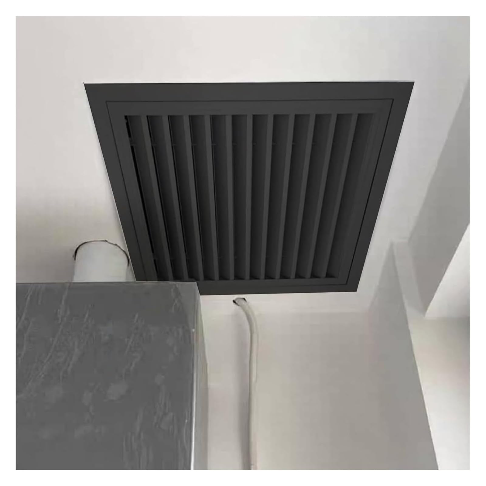 Pannello di accesso con feritoia in lega di alluminio | Pannello di accesso con persiana di diverse dimensioni nero(70x75cm(28x30in))