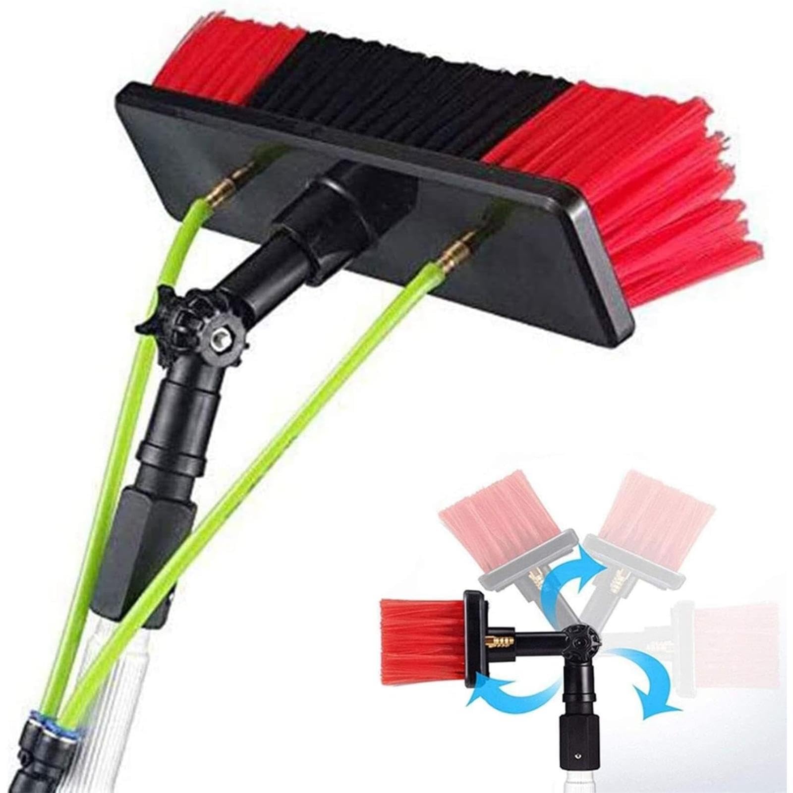 Extendable Water Fed Window Cleaning Pole & Solar Panel Cleaner - 12M/39FT Telescopic Brush Kit with Hose Connector & 55cm Brush Head for Effortless Cleaning