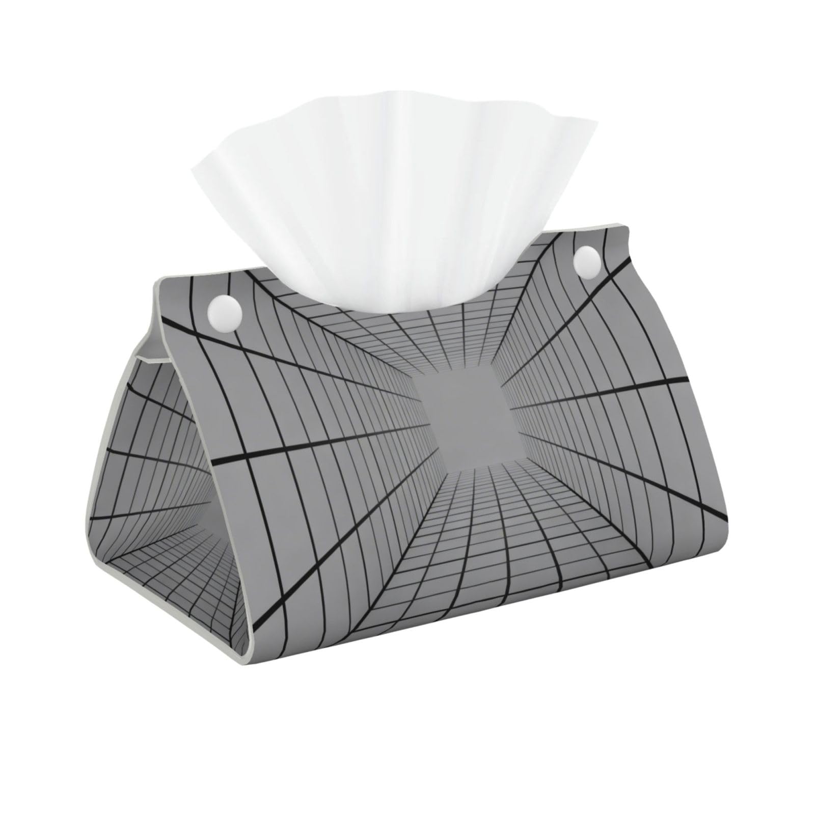 Ribbon pattern Long Leather Tissue Box Cover-Waterproof PU Leather Tissue Holder for Bathroom, Decorative Rectangular Tissue Case