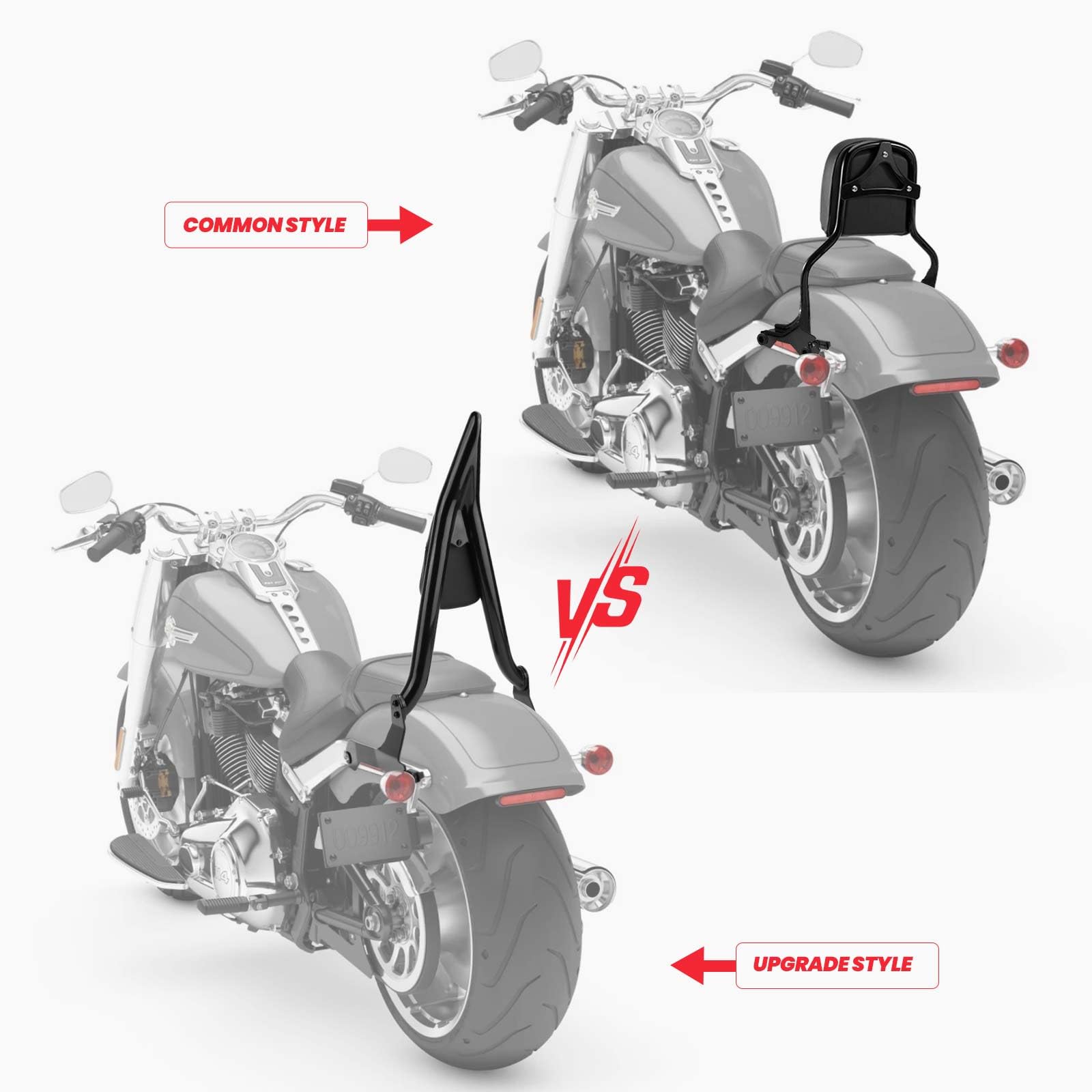 Set: Sissy Bar CSS Fix Pour Harley Fat Bob / 114 18-22 Porte Bagages