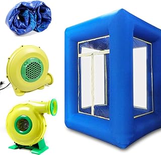 9ft Inflatable House with 2 Air Blowers, Cube Cash Money Carry Game Machine Pump Advertising Promotion for Adults Kids