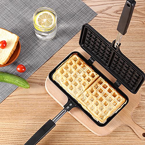 Duokon Forma de waffle doméstica para fazer bolo, forma de waffle dupla face, antiaderente, para ass