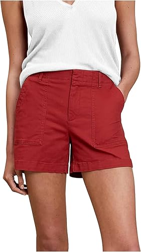 XINQITE Pantalones cortos de sarga elástica para mujer, de verano, casuales, de ajuste regular, para senderismo, con bolsillos, pantalones cortos