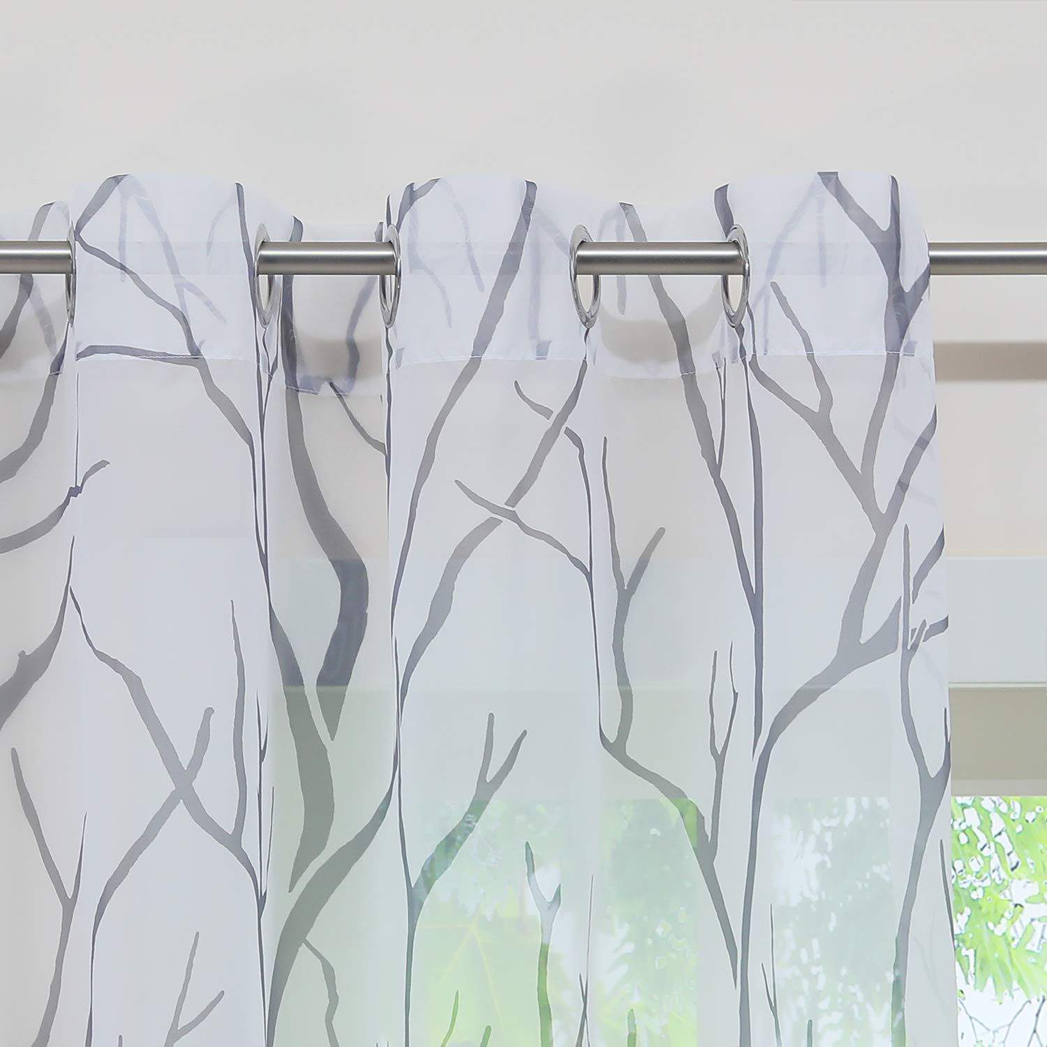 Tenda con occhielli in lino bianco 140x270 cm Dolce | Maisons du Monde