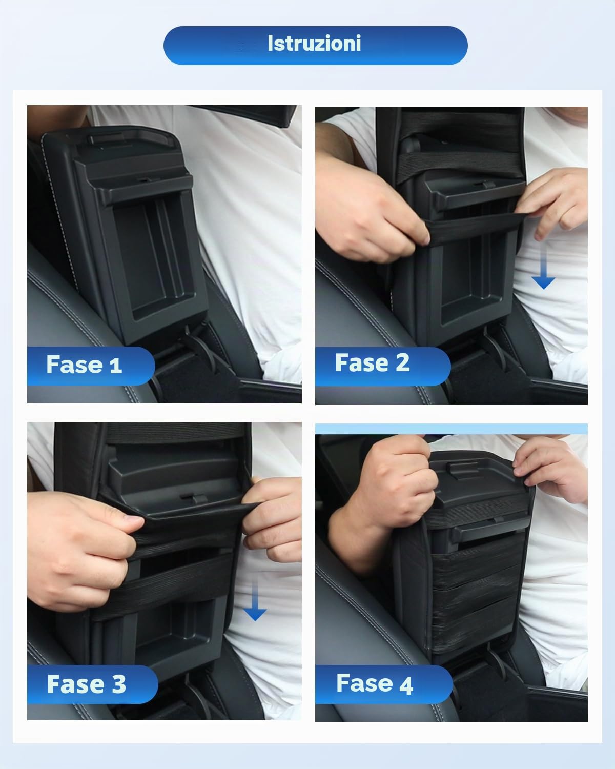 CDEFG Compatibile con Peugeot 3008 5008 E-3008/E-5008 2024 2025 Bracciolo Centrale Copertura per Console Centrale Similpelle Braccioli Cover Auto E3008 GT Line Accessori (Spugna ispessita)