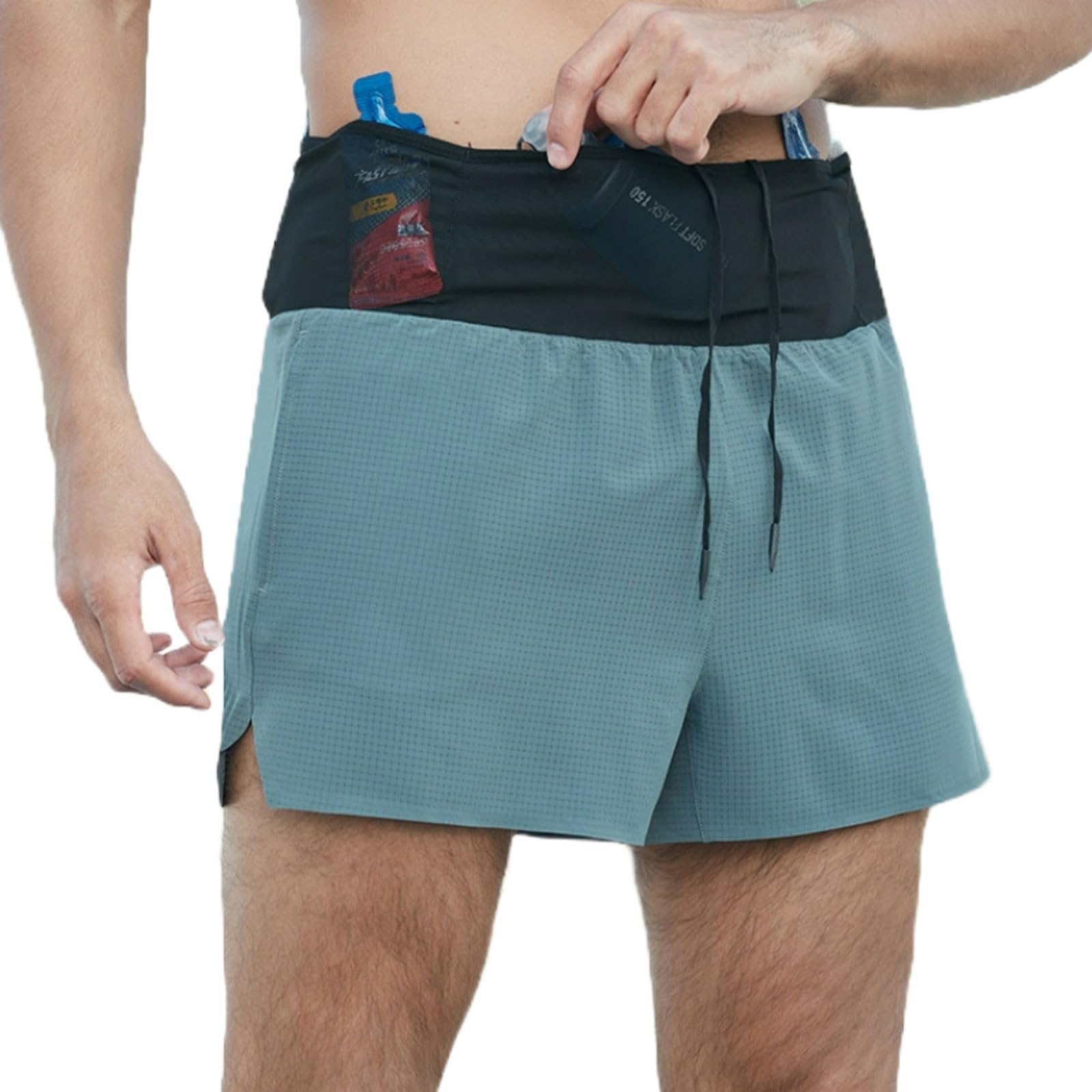 Kreeqe Men's Running Gym Shorts Breathable Lightweight Athletic Sport Shorts Training Workout Shorts with Pockets(Black,L)