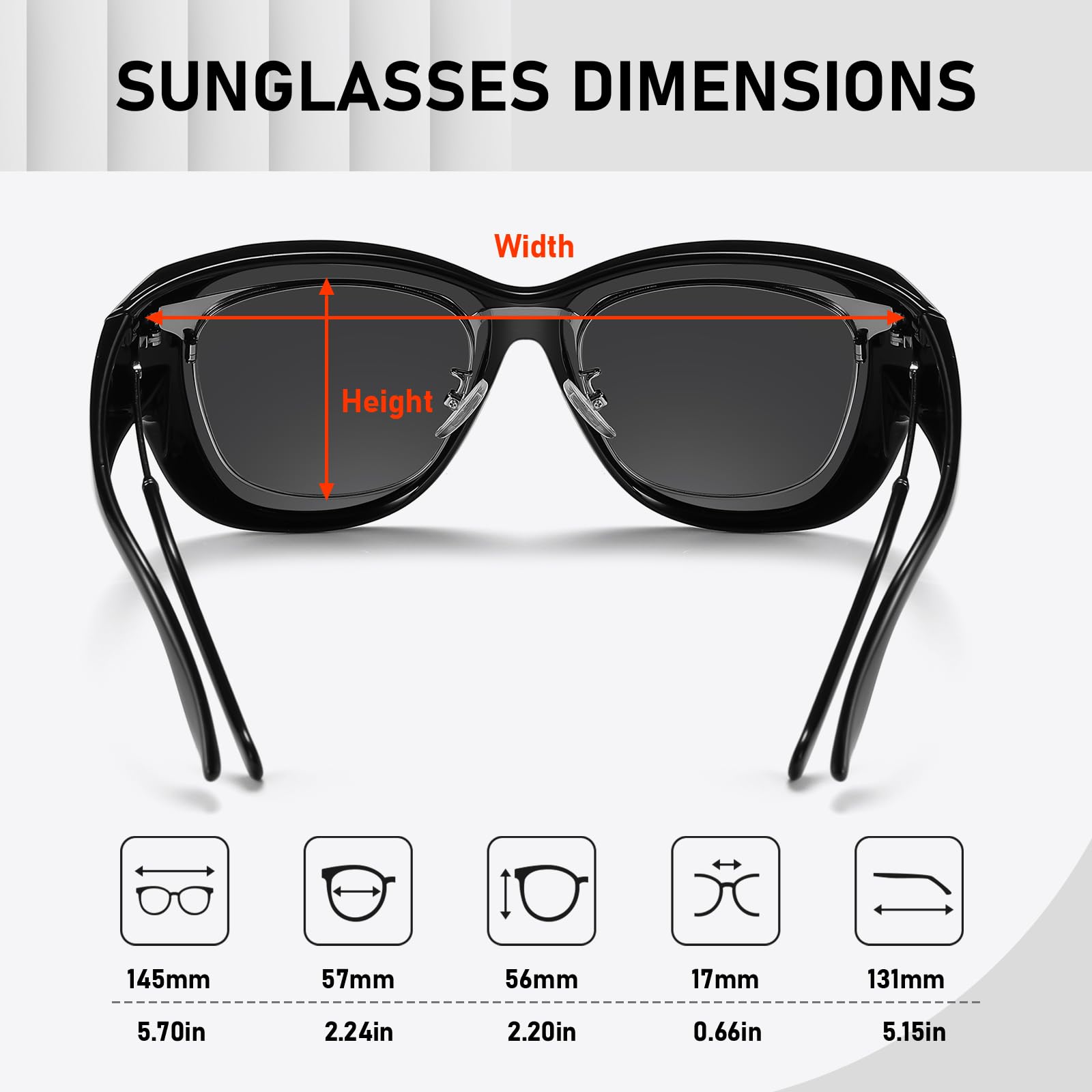 HAOLOTA Polarisierte Sonnenbrille für Damen und Herren, modische quadratische Form, UV-Schutz