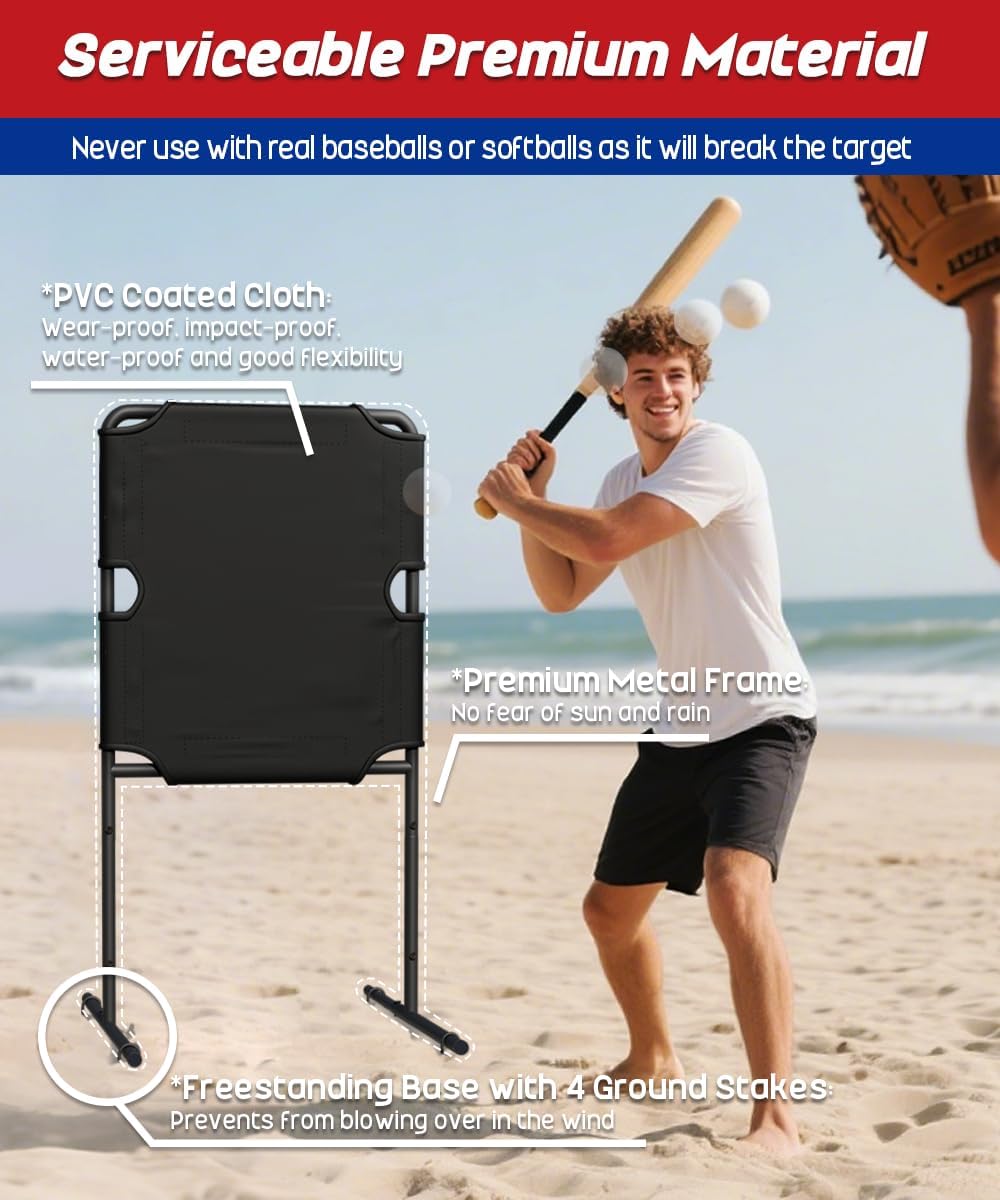 Garbuildman Baseball Strike Zone Target for Plastic Balls, Portable Metal Frame Pitching & Hitting Training Tool for Outdoor