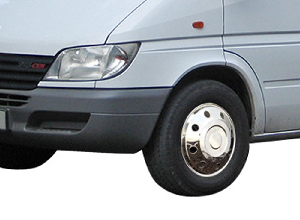 Juego de tapacubos de 15 pulgadas de acero inoxidable + extensión de válvula, neumáticos dobles (1996 – 2006) Transporter Caravana ~