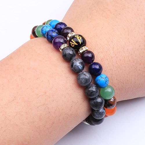 Miniatura 5 de KSQS Pulseras de chakras para mujer, pulsera de piedras preciosas curativas para la ansiedad, meditación de cristal, pulseras de equilibrio