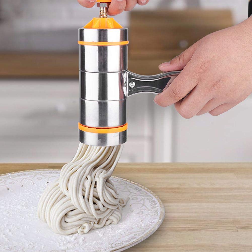 MAGT Macchina per la Pasta, Torchio per Pasta in Acciaio Inossidabile Torchietto Stampo Passatelli Pasta Maker Manuale con 7 Stampi