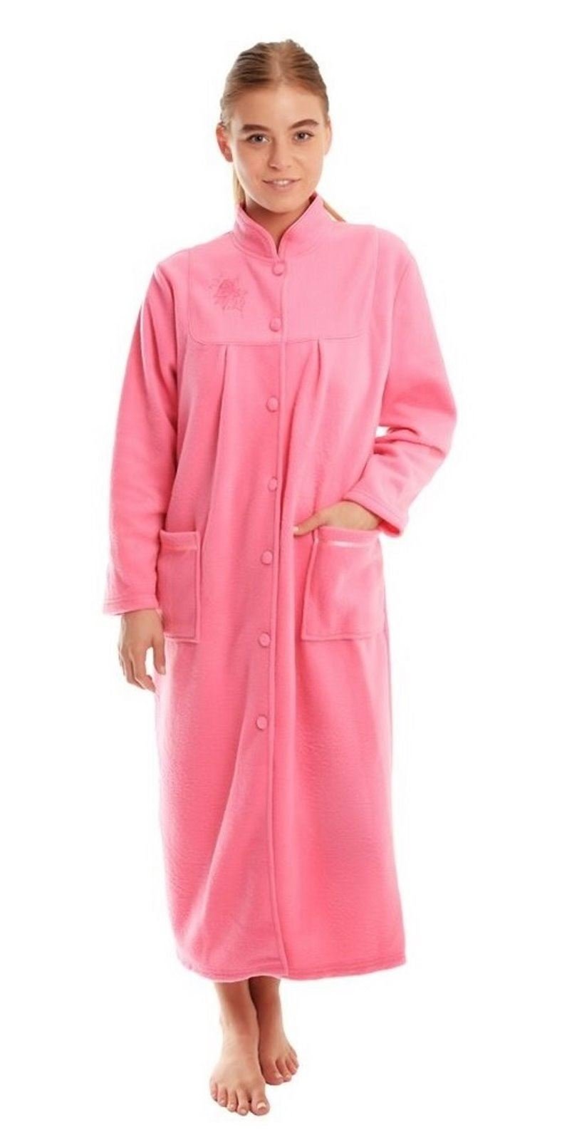 armona Lady Olga Fleece Dressing Gown Housecoat Pink Size 26-28