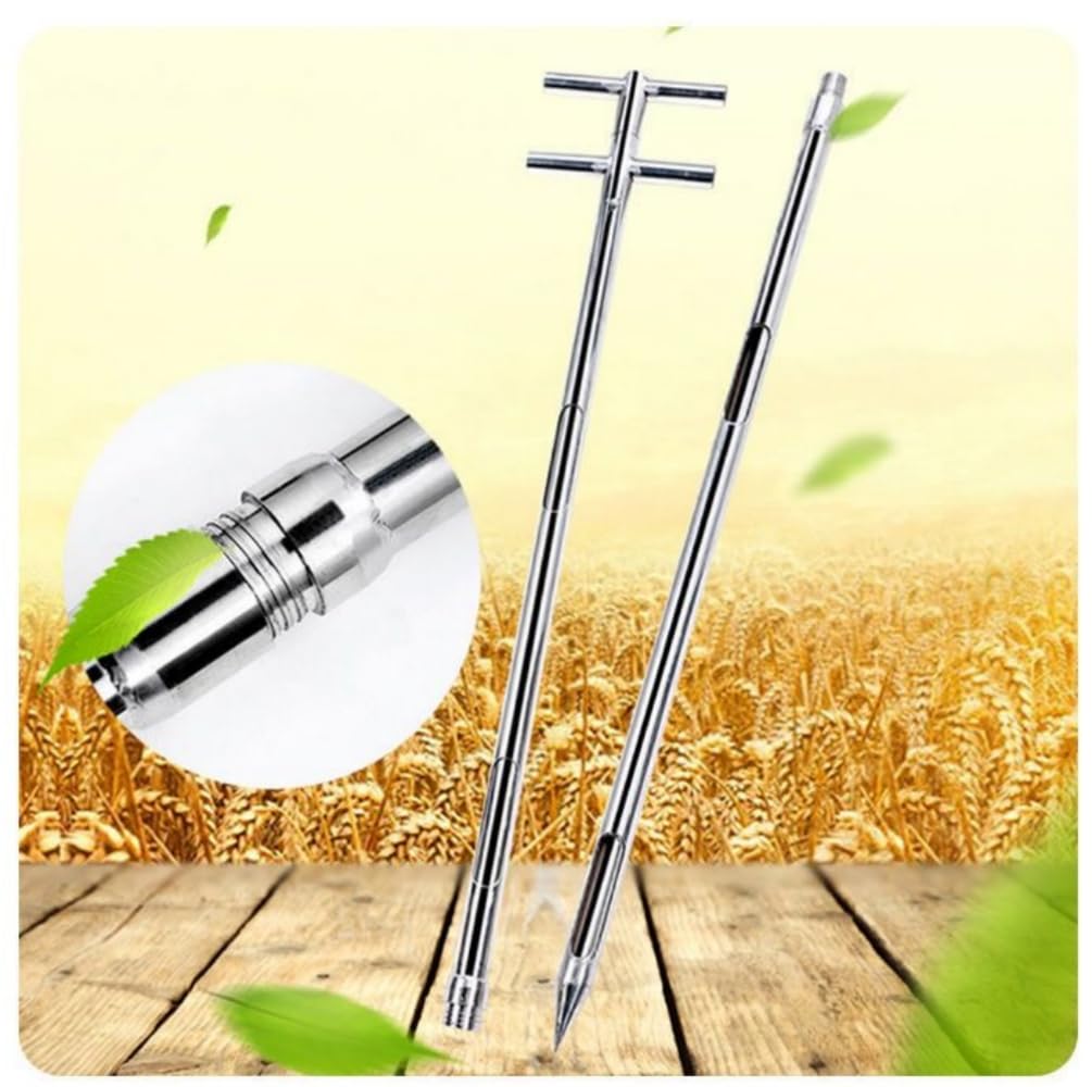 Grain Probe Sampler Powder Sampler Stainless Steel Solid Sample Grain Probe Sampler Cement Fertilizer Solid Sampling Probe for Rice, Corn, Wheat, Soybeans (Two Sections 32mm, 1.5M)