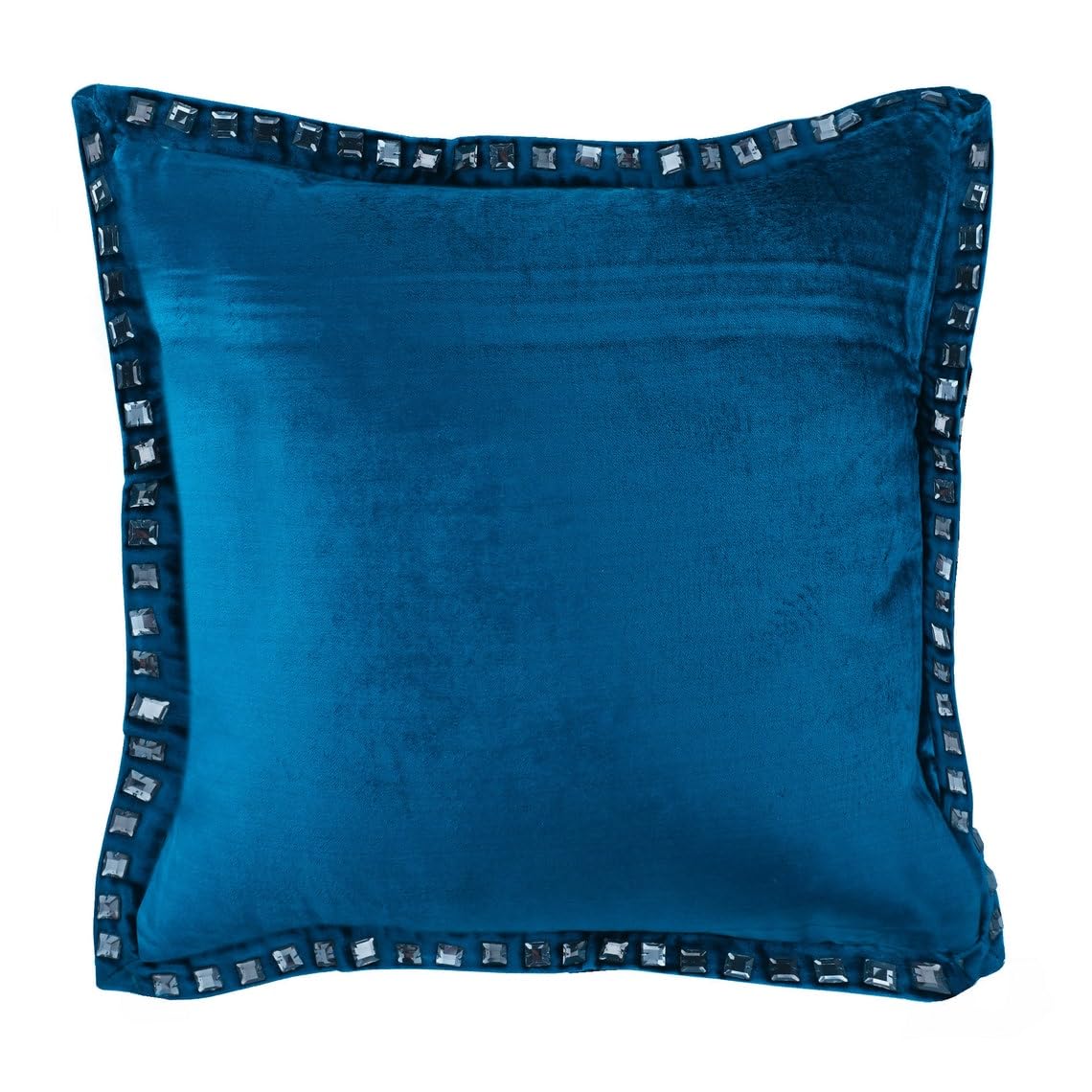 The HomeCentric Blue Cushion Cases, Crystals Sparkly 50x50 cm (20x20 inch) Cushion Cover, Solid Modern, Square Velvet Cushions Covers For Couch, Solid Color Throw Pillow - Blue Crystal Palace โ image 1