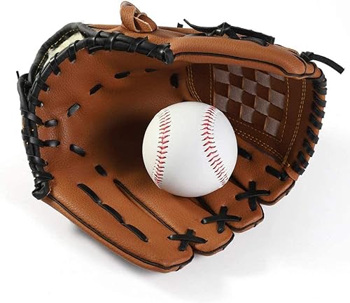 Miniatura 3 de Guante de sóftbol, guante de lanzamiento de campo, guante de béisbol para niños, guantes de piel sintética, para mano izquierda, adecuados para