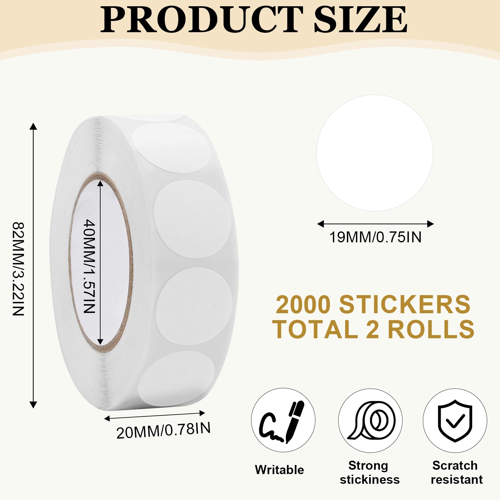 Round Stickers White - Image 2