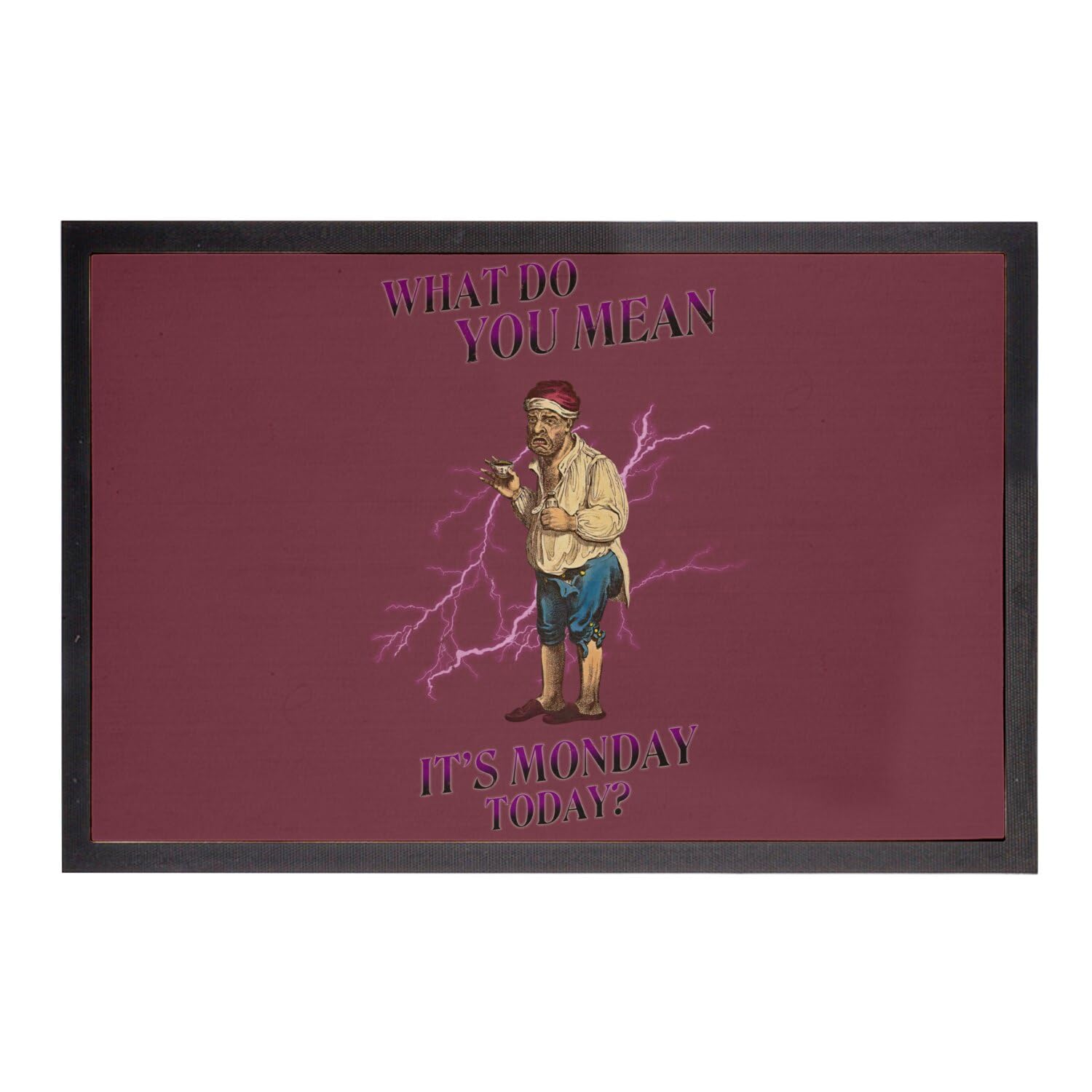 Paillasson rouge 75x50cm Fabulous humour Monday tapis entrée vintage