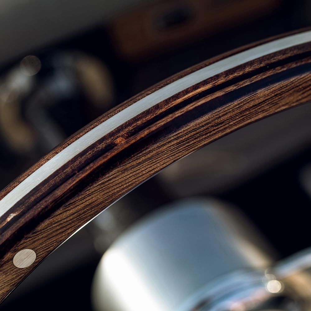 PREMIUM MILLE 5052 Bootslenkrad Holz in Mahagoni Optik inkl. Adapter passend für alle Boote mit Teleflex Ultraflex Lenkungen Steuerrad Bootssteuer