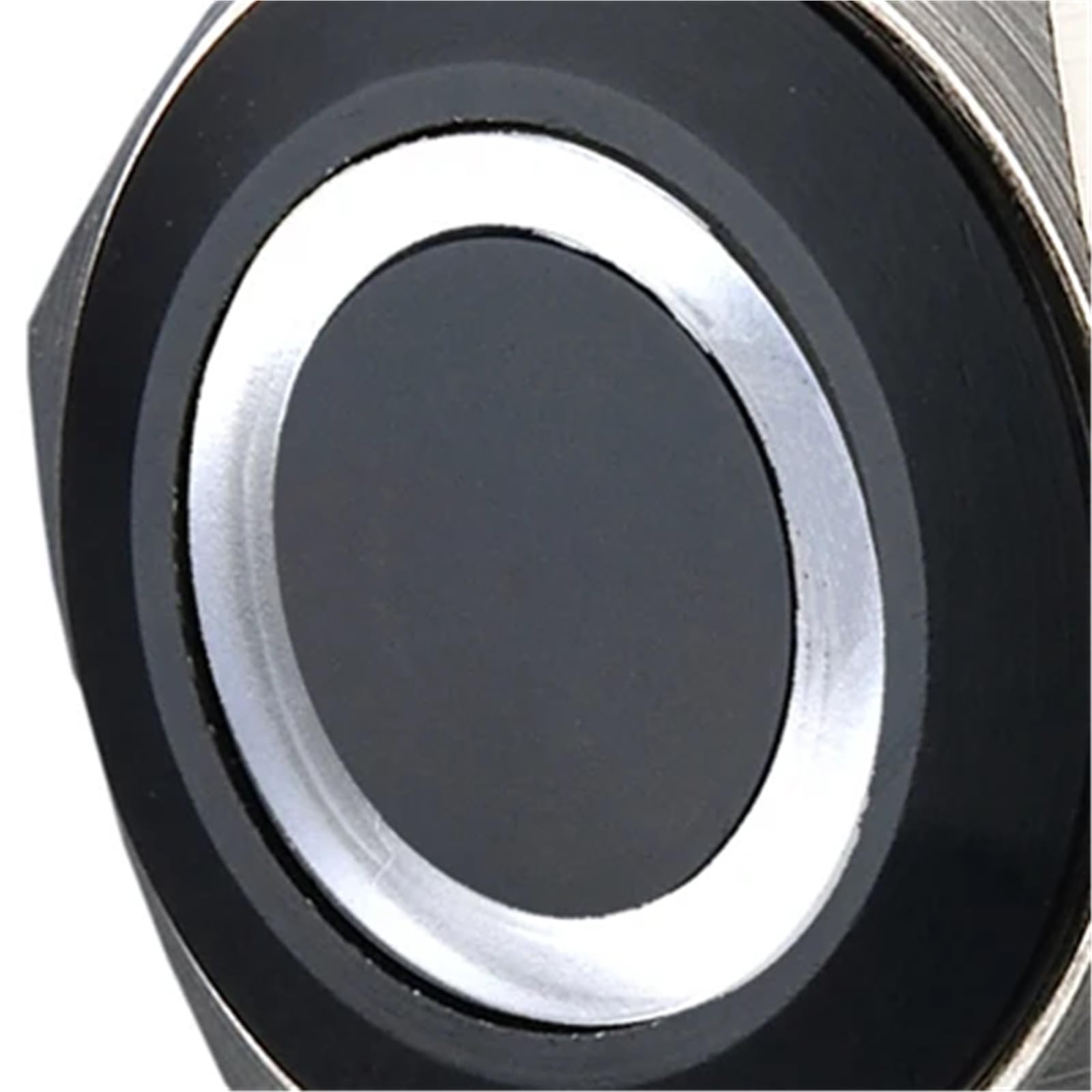 Interruttore a pulsante antivandalo nero con illuminazione ad anello da 22 mm, 1 pezzo(A,1NO1NC Latching,LED voltage 220V)