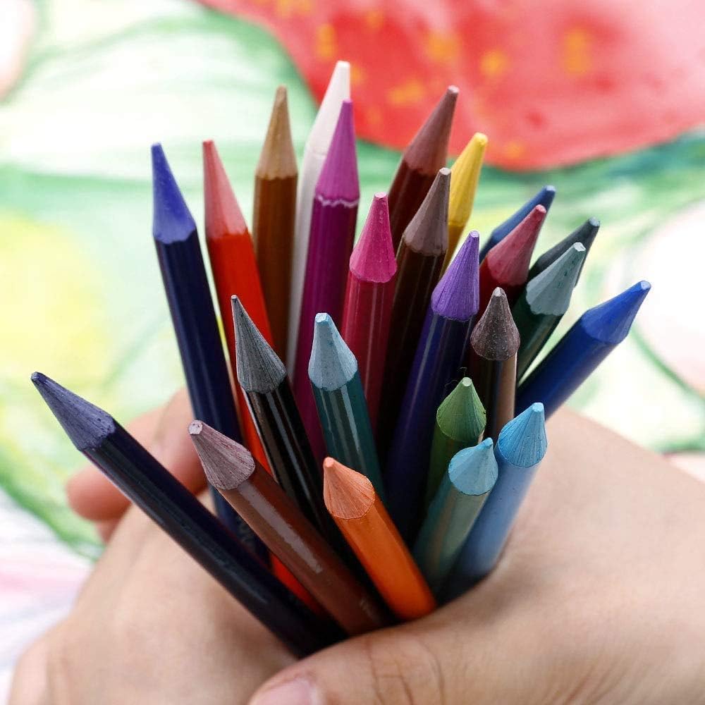 Mont Marte Premium Woodless Watercolor Pencils 24pc, 7mm (0.28in) Core, Suitable for Blending, Layering and Watercolor Techniques