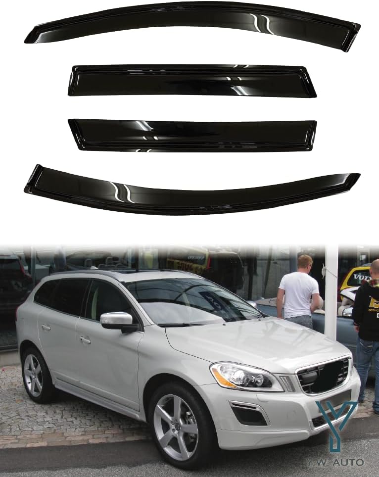 YW AUTO Out Channel Ventvisor/Window Deflectors/Window Visor | Fits 2009-2017 Volvo XC60, 4 pcs.