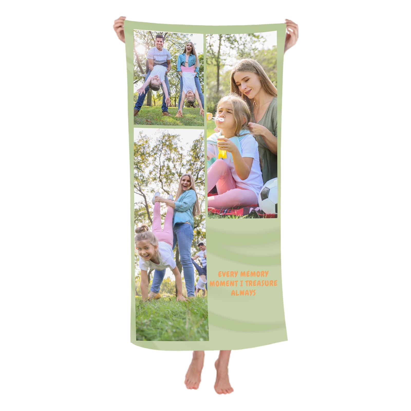 Naispanda Personalised Photo Beach Towel Personalized Microfiber Beach Towel Custom Quick Dry Microfiber Bath Towel Personalized Bath Towels for Fitness Swimming Camping Seaside - 150 * 70 cm