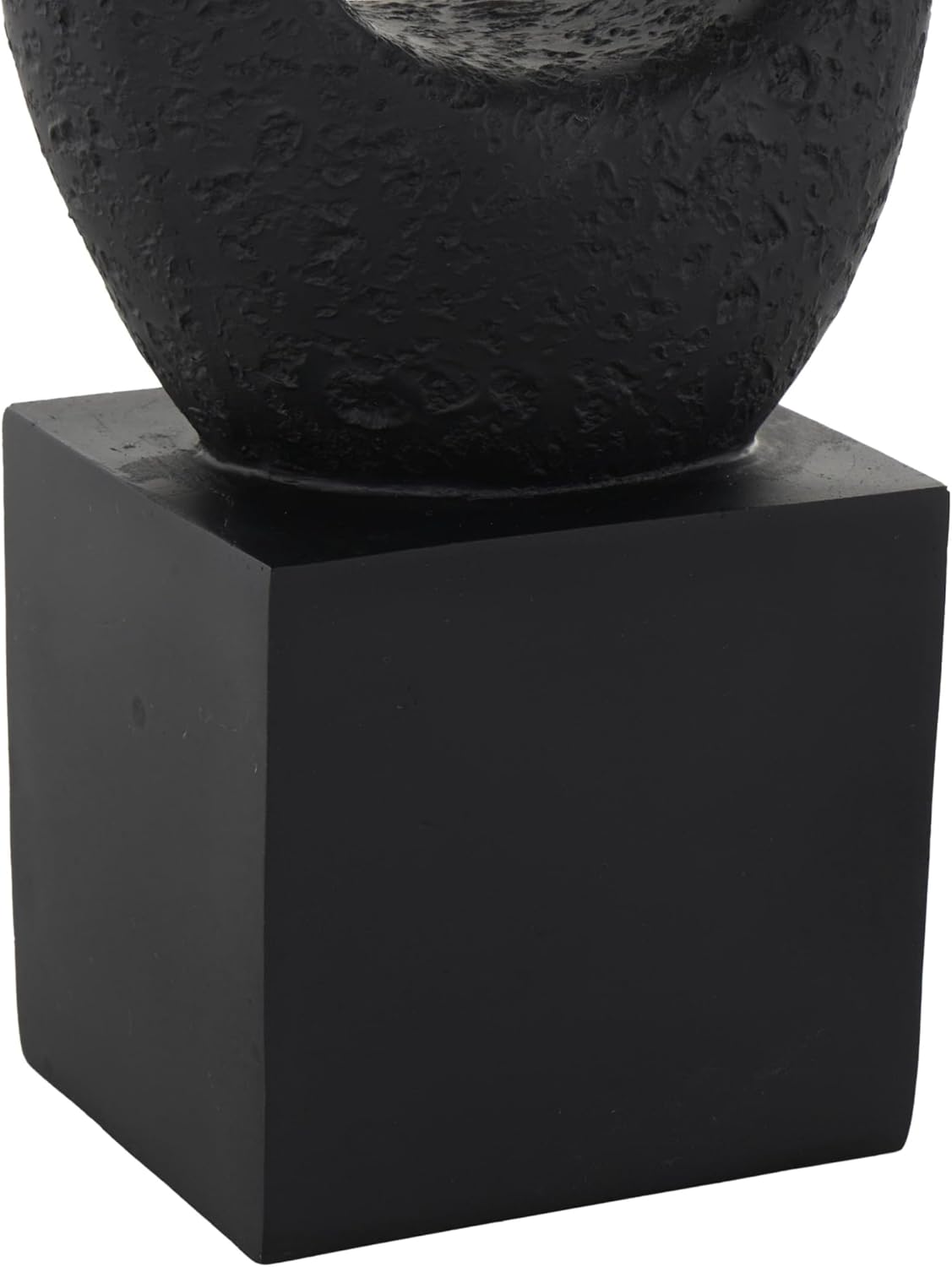 Deco 79 Polystone Abstract Decorative Sculpture Intertwined Loop Home Decor Statue with Block Base, Accent Figurine 6" x 4" x 20", Black