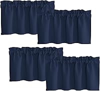 Vista 5 de NICETOWN 2 paneles de 42 x 63 pulgadas de largo, cortinas opacas con bolsillo para barra con 4 paneles de 42 x 16 pulgadas de largo, cenefas opacas