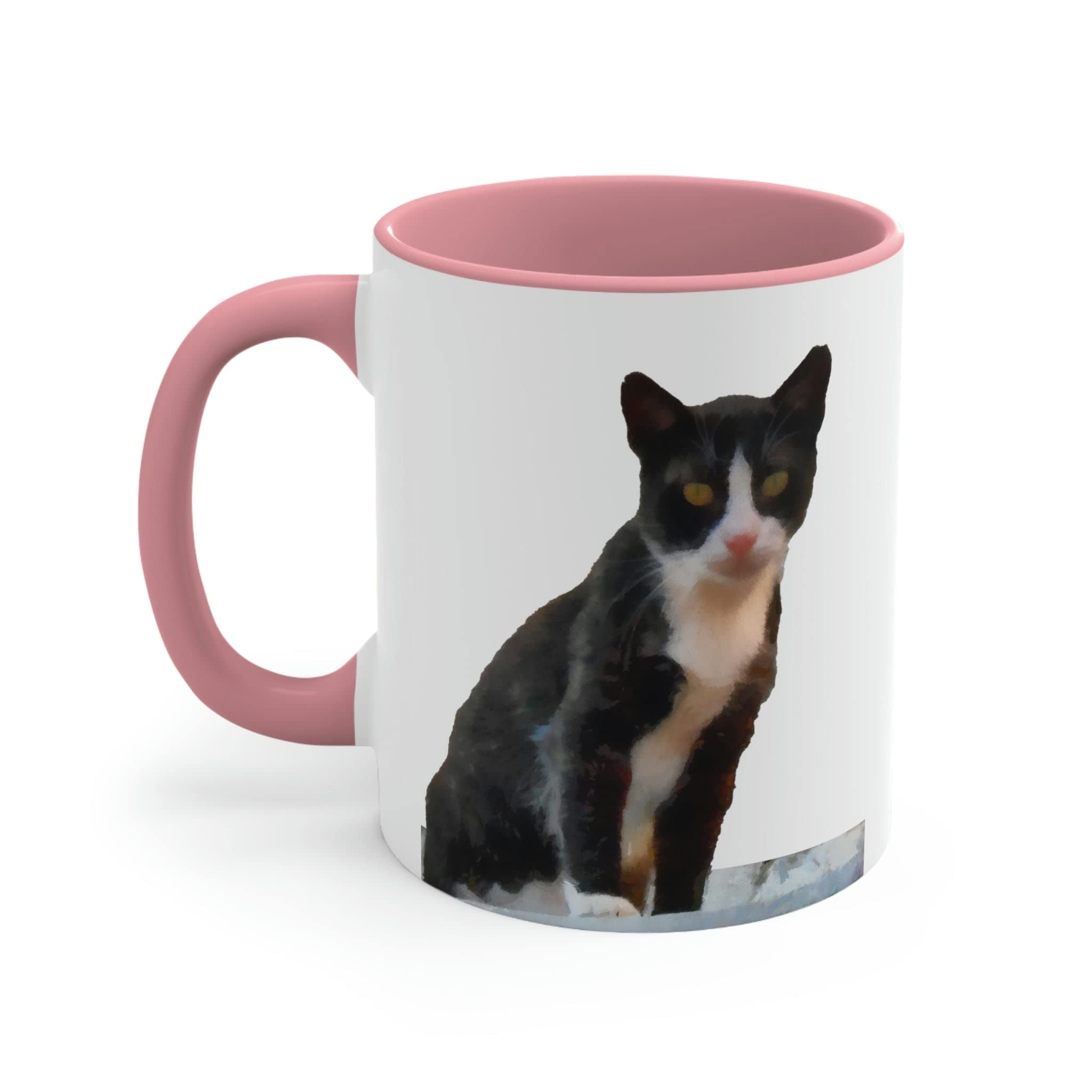 Cat from Hydra - Accent Coffee Mug, 11oz by Doggylips™ Pink / 11oz
