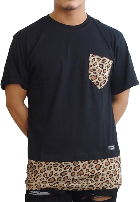 Amazon Pj Mark ロング丈 Tシャツ レオパード柄 メンズ 1色 B S Black 並行輸入品 Tシャツ カットソー 通販