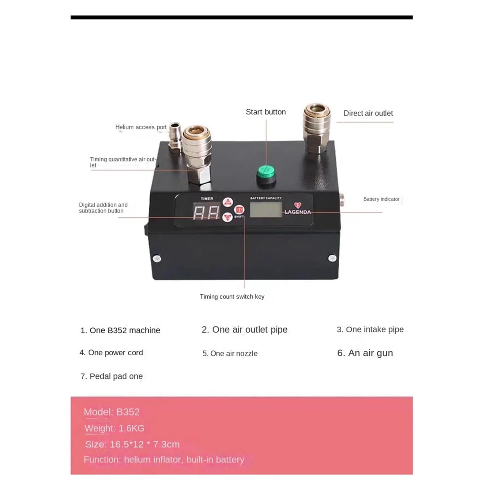 Elektrische Ballonpumpe B322 für den Heimwerkergebrauch(MODEL 5)