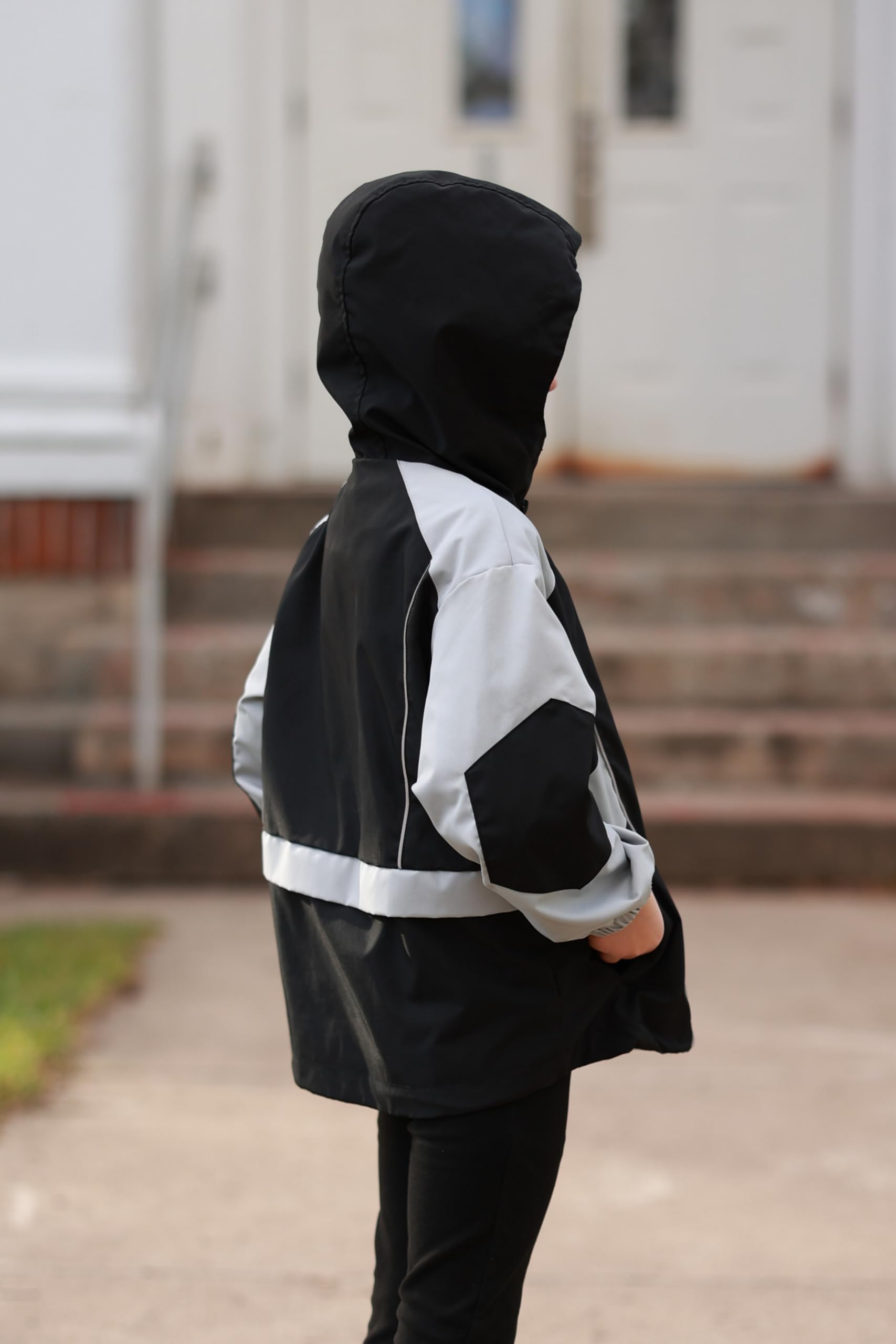 Rolanko Veste Imperméable pour Garçon, Coupe-Vent Léger à Capuche et Fermeture Éclair Résistant à L'eau Softshell