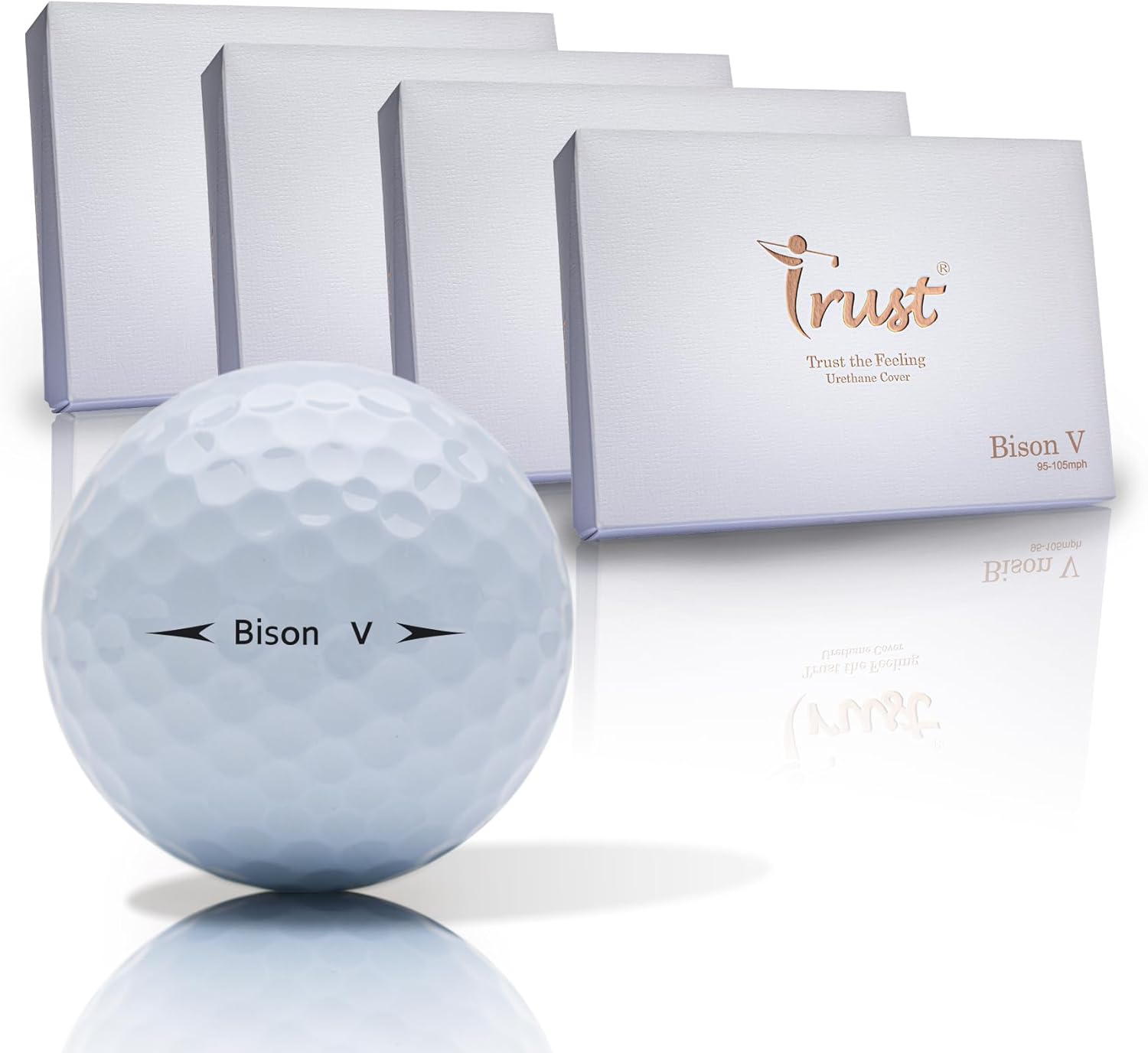 Trust Golf Ball I K8 Bison I Urethane Cover with Reactive Core I 3-Pcs I for Different Swing Speed I 12, 48, or 100 Balls I