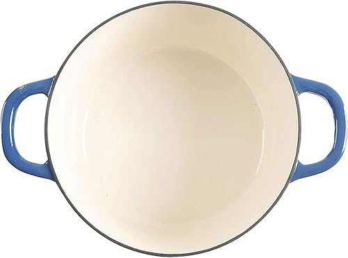 Vista 56 de Crock Pot Artisan - Horno holandés redondo de hierro fundido esmaltado de 5 cuartos de galón, color rosa rubor