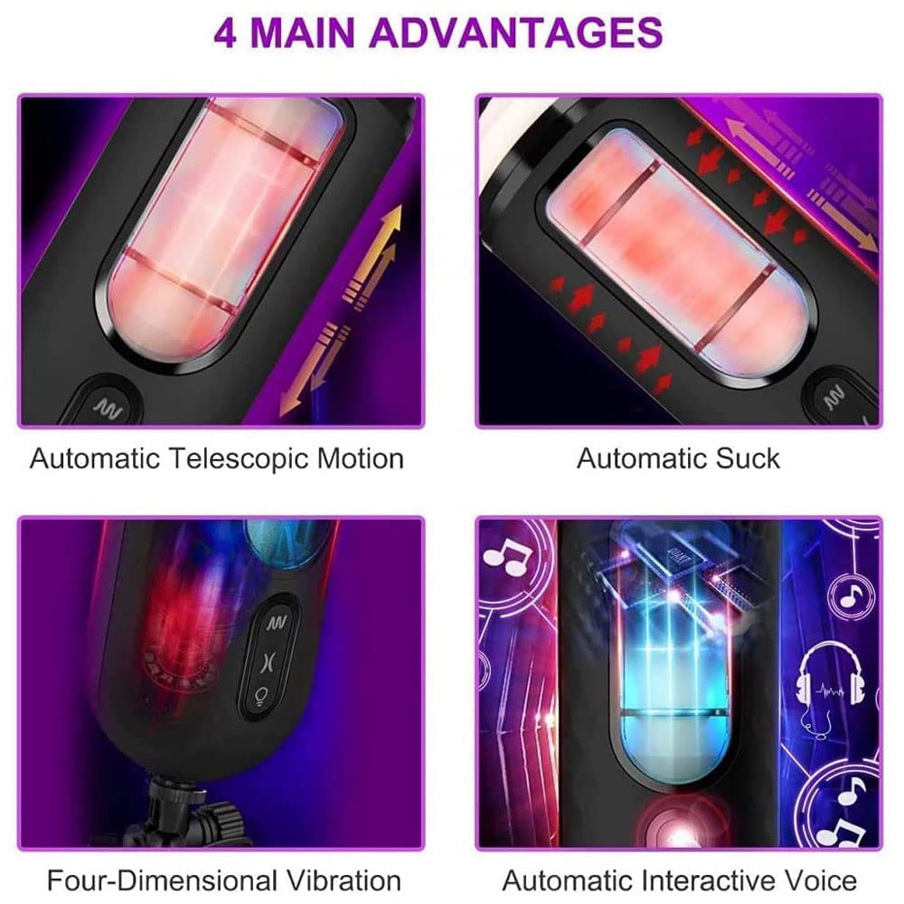 Masturbatore Elettrico Man Cup Con 7 Modalità Di Movimento E Vibrazione Telescopiche, Figa Tascabile Masturbatori Orali Giocattolo Del Sesso In Silicone Realistico 3d Per Uomo