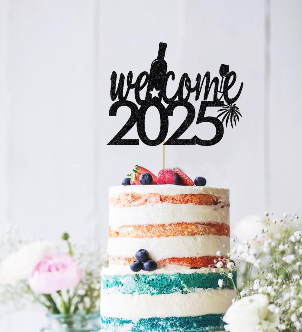 Gyufise 30 decorazioni per cupcake Happy New Year 2025 Hello